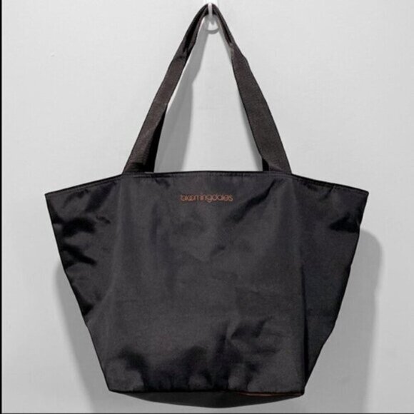 BLOOMINGDALE'S BLACK Shopping Nylon Zipper Tote - Picture 1 of 12